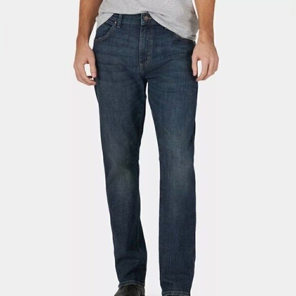 New WRANGLER Men's Wrangler Legacy Straight-Leg Slim Straight Jeans blue 38W/30 - Picture 2 of 8